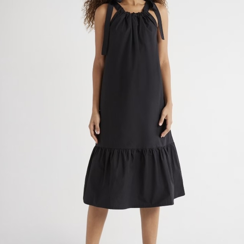 NWT Free Assembly Sleeveless Midi Dress With Shoulder Ties